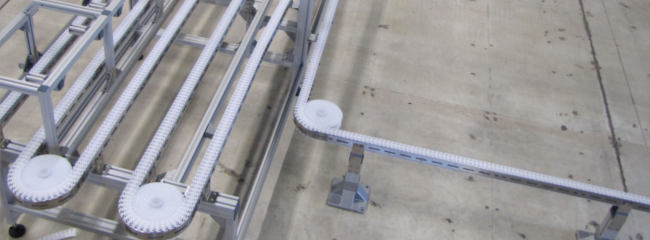 Stainless steel chain conveyor system for food production