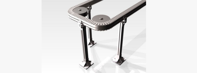 Support directly fastened to the beam for a chain conveyor system