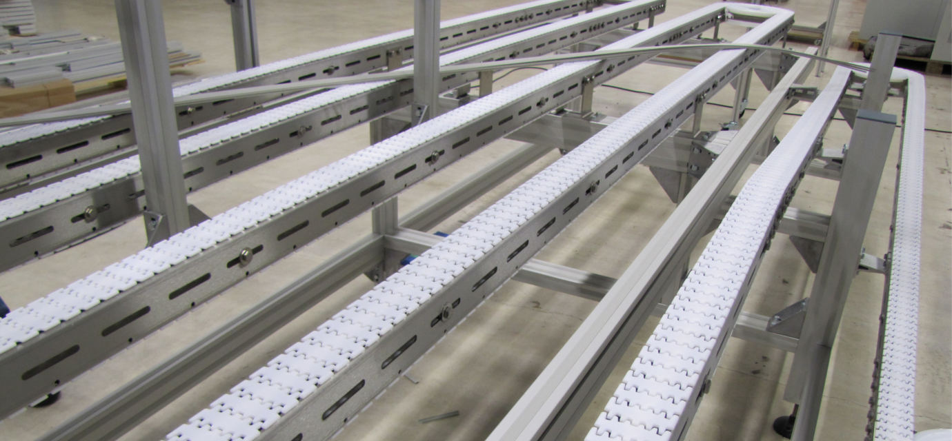 Stainless steel chain conveyor system lane