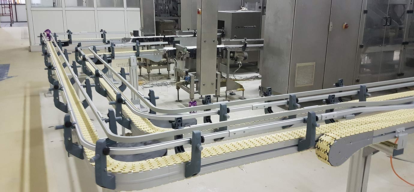 Link chain conveyor system