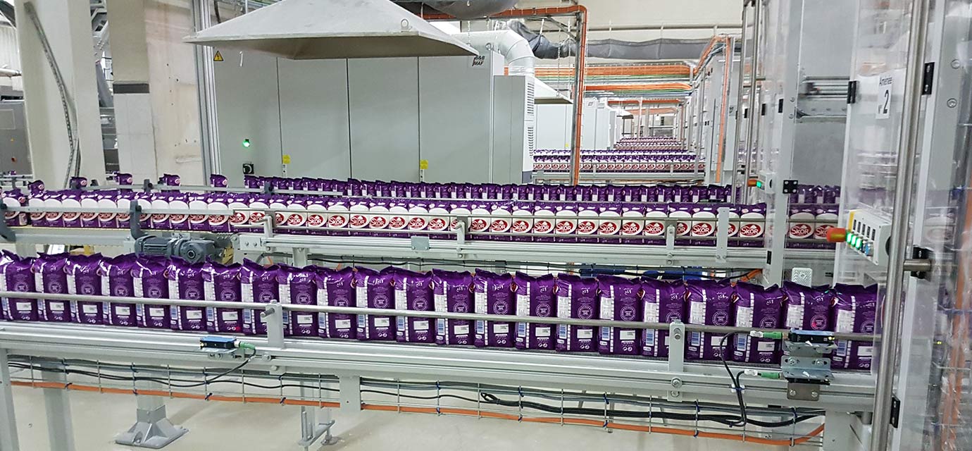 Food industry Production plant - conveyor systems Link chain conveyors