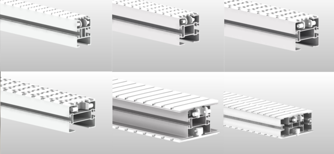 Beams for chain conveyor system from modular automation