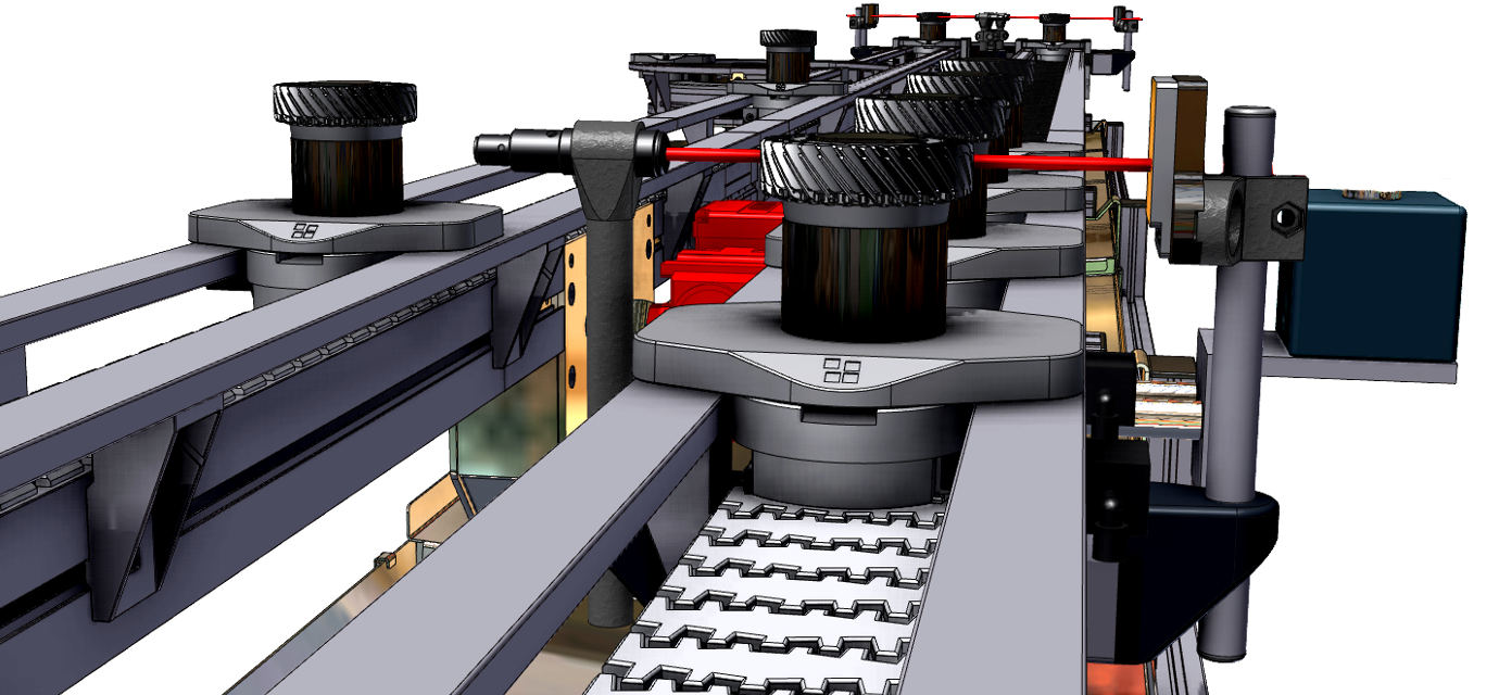 CAD Zeichnung Paletten Fördersystem von modular automation