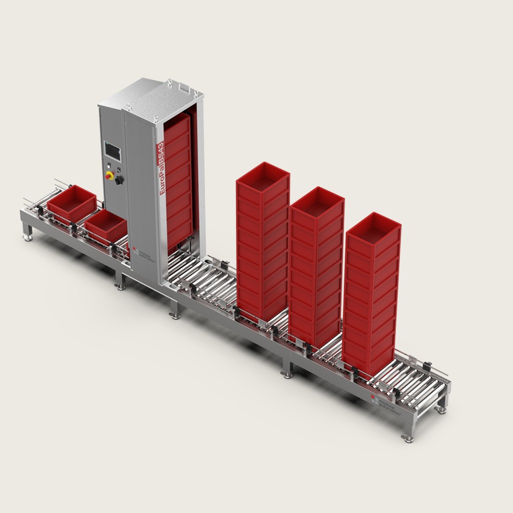 Container stacker EuroPal BS43 | modular automation GmbH