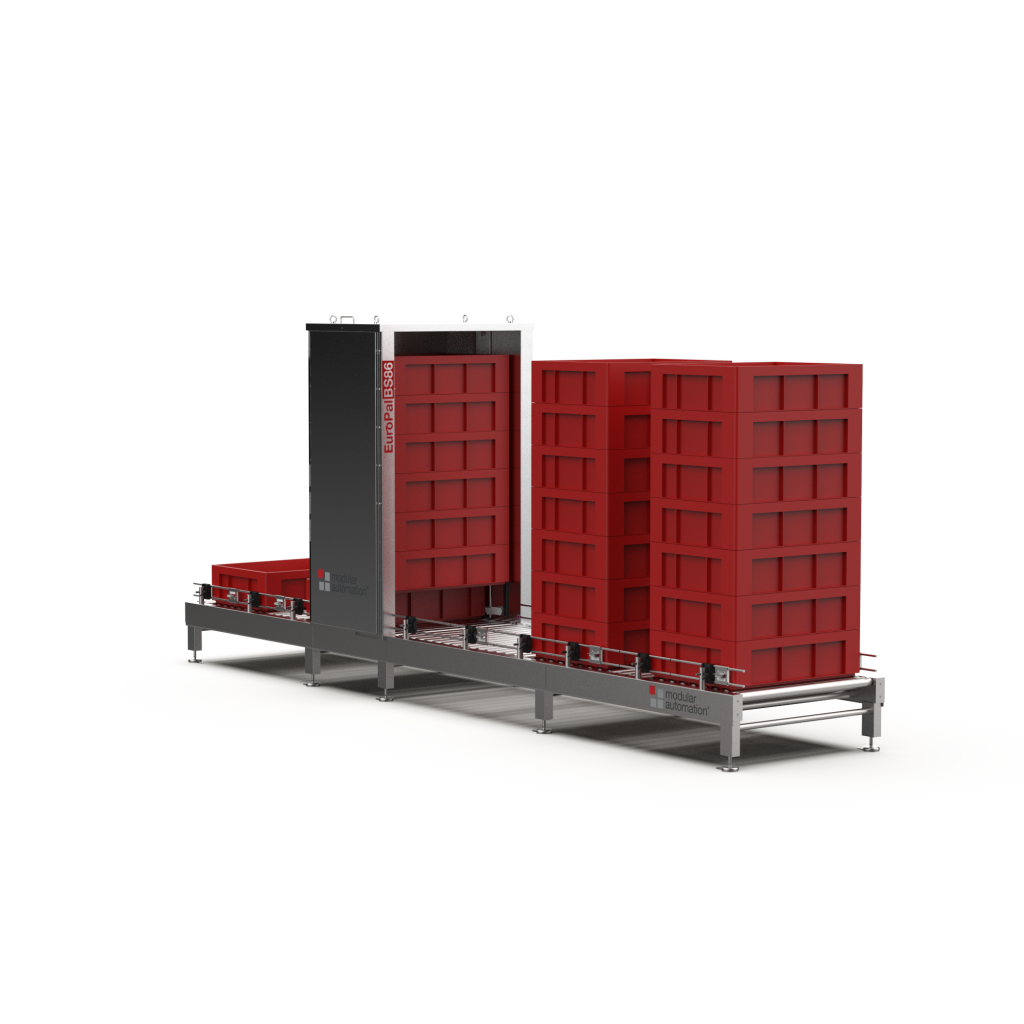 Module Stacker Assembly Container stacker EuroPal BS86 | modular automation GmbH