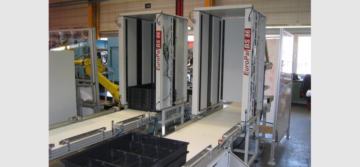 EuroPal Behälterstapler der BS-Serie von modular automation