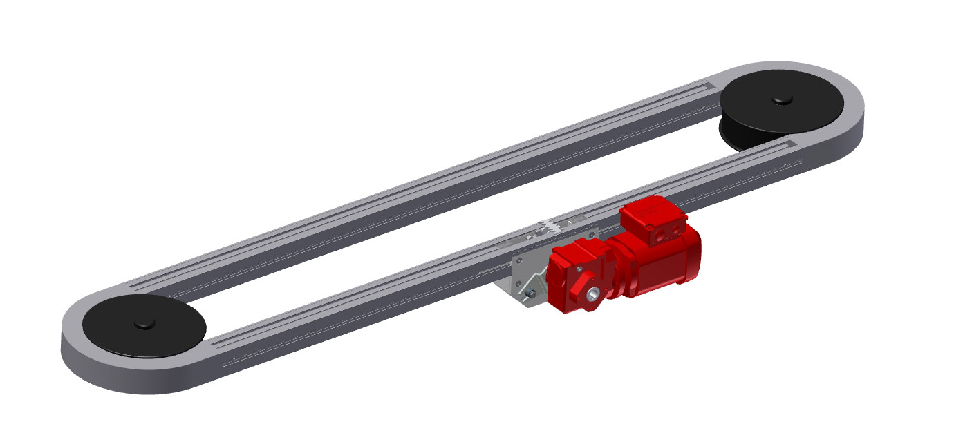 Mid drive unit for chain conveyors from modular automation - top-running chain